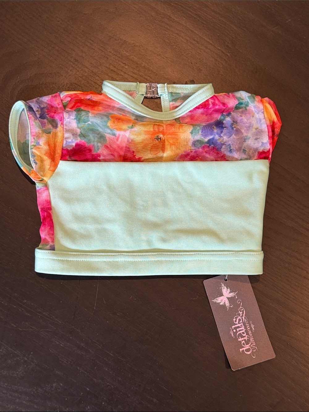 Details Girls' Mint Floral Dance Crop Top